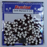 Femina Velvet Bindi Dark Maroon Size 6.5 - 0.45 Cm