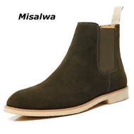 Misalwa Dropshipping Men Boots Luxury Spring Winter Elegant Chelsea Boots Men Cow Suede Leather Lovers' Shoes Plus Size 35 47