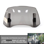 Motorcycle Windshield Extension Spoiler Windscreen Air Deflector For Honda Wing GT 400 600 ST1300 A 