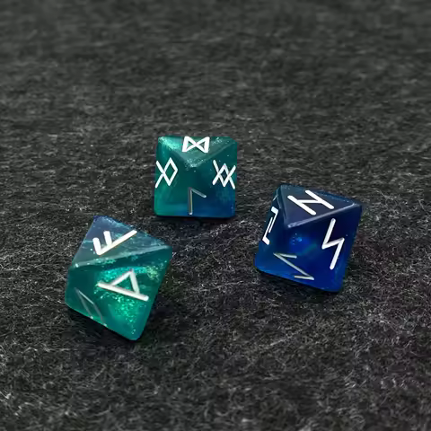 8 Sided Rune Dice Set 3pcs/lot D8 Galaxy Polyhedral Dice for Constellation Divination Dice Entertain