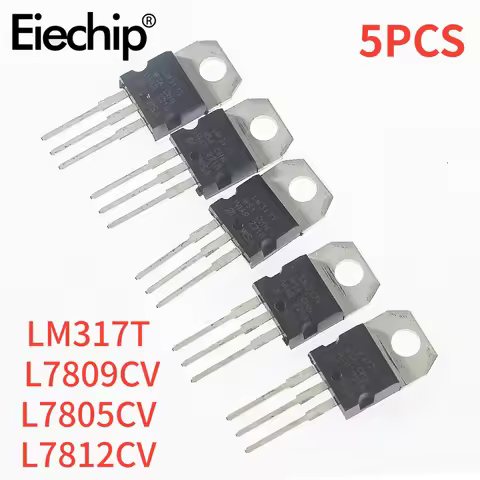 5PCS Voltage Regulator LM317T L7805CV L7809CV L7812CV 1.5A TO220 Integrated Circuits