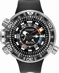 Citizen Eco-Drive Promaster Aqualand Quartz Mens Watch, Stainless Steel with Polyurethane strap, Dive Watch, Black (Model: BN2029-01E)