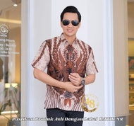 mahiyang kemeja batik pria lengan pendek full furing batik hitam batik keren batik modern batik vira