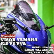 VISOR WINDSHIELD YAMAHA R15 V3 VVA MODEL JENONG FULL ACRYLIC R15 V3 VVA HS55