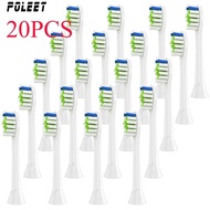 [HOT XIJXEXJWOEHJJ 516] Poleet 20PCS Electric Toothbrush Replacement Heads YH729 Fits For Philips HX3 HX6 HX9 Series Toothbrush Head P-HX-6064 HX6064