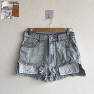 Jeans Shorts Bleached Color With Ripped Design BDG