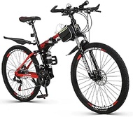 26-inch Mountain Bike, 21 Speed Mountain Foldable Bicycle With High Carbon Steel Frame and Double Disc Brake, 24/27 Speed Hardtail Mountain Bike With Adjustable Seat Bicycle