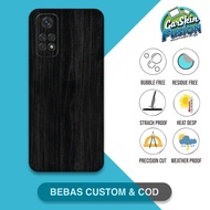 Garskin Skin Redmi note 11 black wood Anti-Scratch Protector Case | By CodeFusion - Q6Q