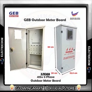 GEB 321308 415v 3 Phase Outdoor KWH Meter Board THREE PHASE OUTDOOR KWH METER BOX (METAL) 32” x 13” 