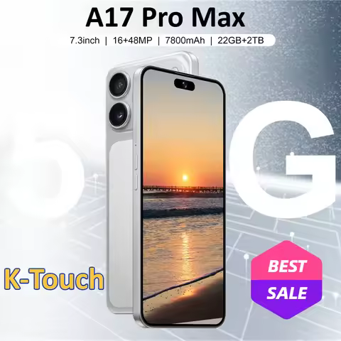 K-Touch Mobile Phones A17 Pro Max 5G Dual SIM Smartphone Android 15 Cell Phone 7.3 Inch 16+48MP 22GB