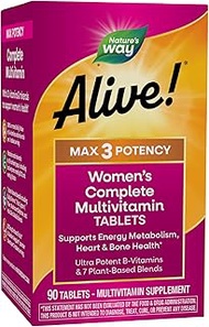 Nature's Way Alive! Max3 Daily Women's Multivitamin, Food-Based Blends (1,130mg per serving) and Ant