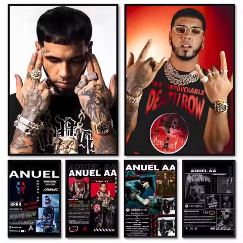A-Anuel AA Real Hasta La Muerte Poster Room Decor Home Wall Art Printing Waterproof Garage BedRoom P