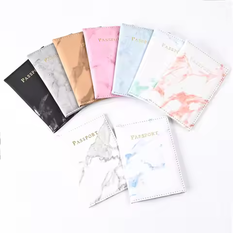 Travel Passport Holder Marble Pattern Passport Covers Passport Cover Flight Ticket Clip for Women Me