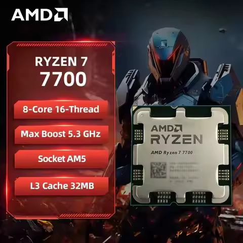 AMD Ryzen 7 7700 R7 7700 CPU 8-Core 16-Thread 5.3GHz Unlocked Desktop Processor Socket AM5 Gaming CP