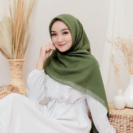 Kerudung  Bella Square Warna Sage Green / Hijab Segi Empat Terbaru 2023 / Jilbab Segi 4
