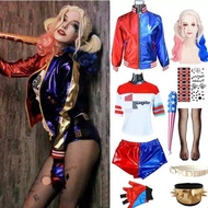 Harley Quinn Cosplay ชุดฮาร์ลีย์ ควินน์ สำหรับงานวันฮาโลวีน คาร์ตูน เสื้อผ้าผู้หญิง ชุดการแสดง เสื้อ