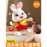 Electric Little Fortune Rabbit Newborn Baby Head Practice Toy Dancing Doll Doll 2 Months Baby March 