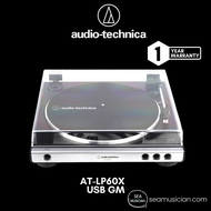 AUDIO TECHNICA AT-LP60X USB FULLY AUTOMATIC BELT-DRIVE TURNTABLE GUN METAL (AT LP60X/ VINYL DISC PLAYER/ TURN TABLE/ SEAMUSICIAN)