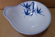早期香山窯手繪竹花湯匙架調味瓷碟