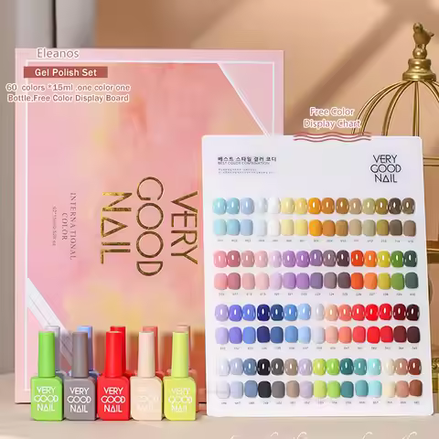 Eleanos Very Good Nail Gel Kit 60 Colors With Different Bottle For Nail Art Salon Wholesale UV LED G
