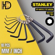 STANLEY 10 Pcs Hex Key Set / STANLEY 69-213 MM Hex Key Set / STANLEY 69-230 INCH Hex Key Set