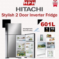 Hitachi Inverter 2 Door Fridge Refrigerator (601L) R-V710P7M-1 Peti Sejuk 电冰箱