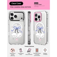 CASECASE X Bichon Bibo White Cherry Phone Case PINK CAMERA RING EDITION Impact Clear Magnetic suctio