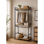 Infinity Hoxton Hanging Wardrobe up and down / Living Room Furniture / Bedroom Furniture(Black+Natur