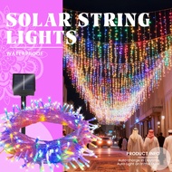 Solar Curtain Icicle Light Solar lampu raya Fairy String Lights Garland LED Outdoor Party Garden Chr