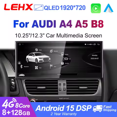 LEHX L6Pro 8Core 4G Car Multimedia Android AUTO CarPlay 10.25inch 12.3inch Screen For AUDI A4 A5 B8 