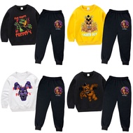 Five Nights at Freddy's Sweatshirt Suit for Children 2pcs Cute Plush Hoodies+pants Trendy Stripe Clothing Sweatpants Anime Clothes Set Gifts