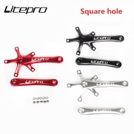 Litepro Folding Bicycle BCD 130mm Chainring Square Hole Crank Crankset 170mm Crank Arm Cycling Parts
