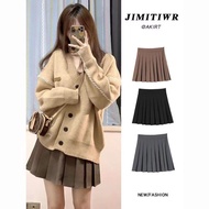 2022 (Safety Pants+Zipper+Buttons) Pleated Skirt Female Skirt Four Seasons All-Match Half Skirt Shor