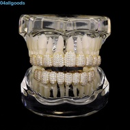 ALLGOODS Teeth Grillz Set, Removable Design Top & Bottom Set Hiphop Teeth Grillz, Gift Rhinestone Ho