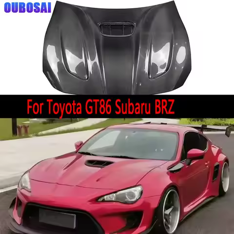 For Toyota GT86 Subaru BRZ Carbon Fiber Hood Engine Cover Hood Car Headliner Hood Cutout Cooling Fro