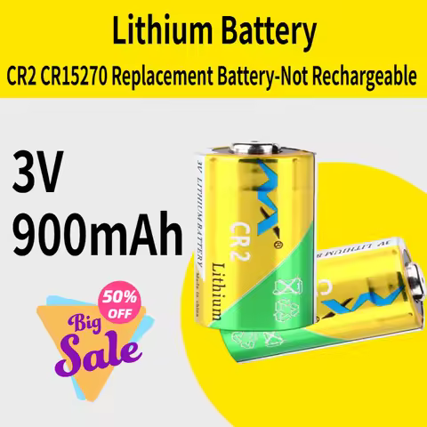CR2 3V Battery Lithium 900mAh 15*27mm CR15270 Replacement Battery-Not Rechargeable