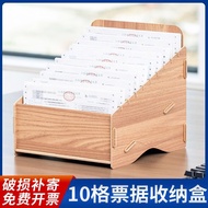 Express Receipt Storage Delivery Note Shelf Invoice Receipt Multi-Grid Bill Storage Box Desktop Rece