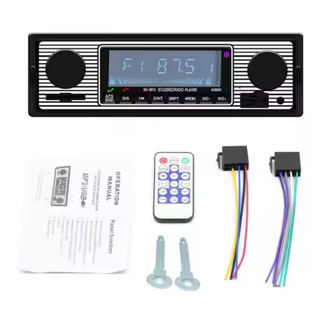 12V Bluetooth-compatible Car Radio Vintage Dual Knob For MP3 Player FM Tuner Stereo USB AUX Classic 