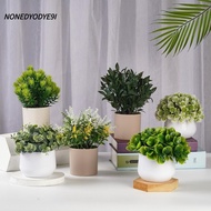 NONEDYODYE9I Artificial Plant Bonsai, Evergreen Fake Flower False Plant Pot, Mini Plastic Plant Bons