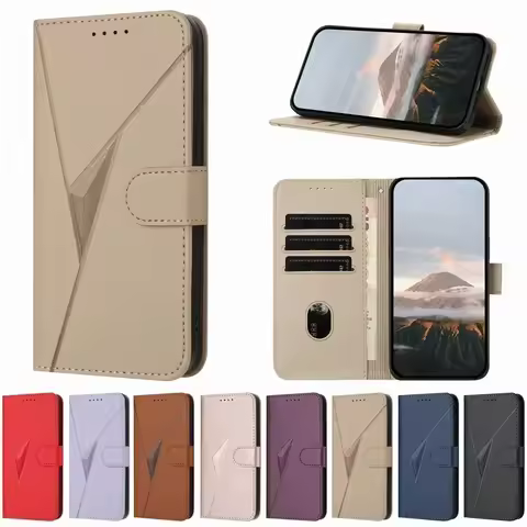 3D Triangle Wallet Phone Cover For Xiaomi Mi Poco C61 C65 F6 M2 M3 M4 M5S M6 X5 X6 Pro 5G K70 K70E C