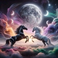 Print Painting, FENGSHUI HORSE, JUMBO Size, 100x70cm & 150x100cm & 200x100cm/Wall Decoration/Printed