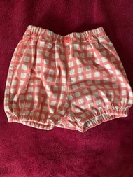 Uniqlo  粉色 格子 短褲 夏天 寶寶 尺寸80