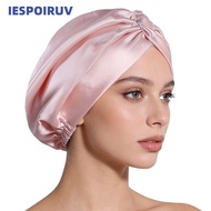 IESPOIRUV Silk Satin Hair Bonnet, Satin Fabric Adjustable Mulberry Silk Wrap, Premium Smooth Breatha