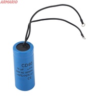 ARMARIO CD60 Capacitor, Wire Lead 75uf AC Motor Capacitor, Durable Round Shape 250V AC Running Capac