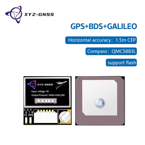 XYZ-GNSS Small Size Beidou GPS Module YM-181Q Ceramic Patch Antenna Compass Flash M10050 Flight Cont