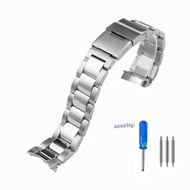 สแตนเลสเกรดพรีเมี่ยมนาฬิกา 21 มม.สําหรับ Longines HydroConquest Conquest L3.781 782 642 Silver Solid