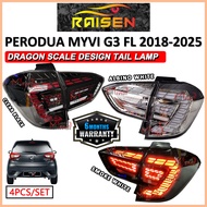 Perodua Myvi Facelift G3 Tail Lamp (2018 -2025) DRL LED Tail Lamp Taillight With Signal Running (Dra