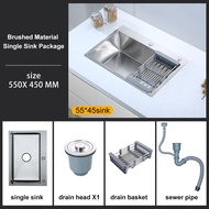 Kitchen Sink Stainless Steel Double Sink Bowl Nano Sinki Dapur Bowl Basin Sink Kitchen Sink Drainage Set