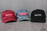 【HYDRA】Supreme Frayed Logos Denim Camp Cap 刺繡 老帽【SUP491】