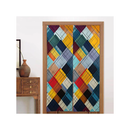 【A innovation】 Colored Plaid Wallpaper Print Door Curtain Japanese Style Door Curtains Curtain Insul